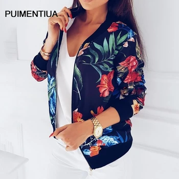 

Puimentiua fashion Women Floral Zipper Jacket Flight Jacket coat Casual Baseball Coat Outwear Top 2020 Fashion Jacket