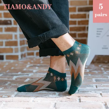 

New Arrival combed cotton socks men fashion Non-slip MR ship sock boat absorb sweat 5 pairs=10pcs EU 39-43 men boys Quality soft