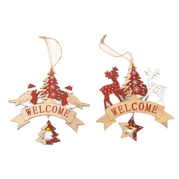 

Wooden Color Elk Pendant/Bell Alphabet Ornaments/Home Decor/DIY House/Christmas Tree Pendant/Christmas Gift