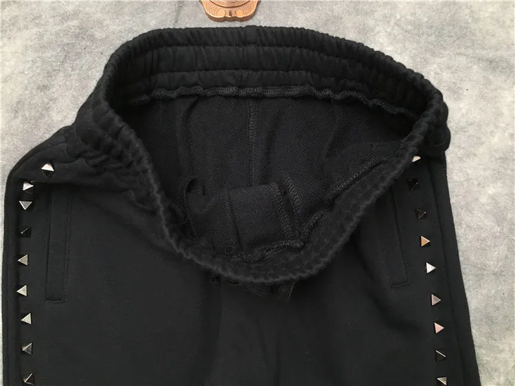 Высокая Новинка хлопок роскошный 19ss металлические заклепки удобные Классические Пейсли 4 белые брюки, тренировочные брюки в повседневном стиле утолщаются# m2