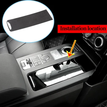 

Real Carbon Fiber Car Styling Center Control Cup Holder Cover Panel Trim Car Sticker For Land Rover Discovery 5 Car Accessories
