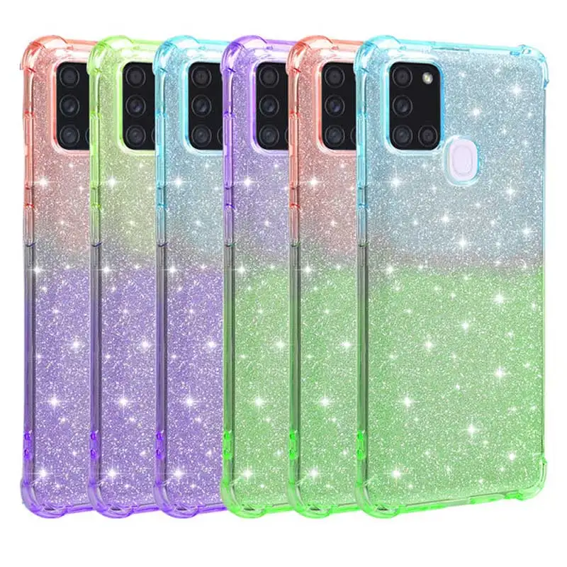

Silicon Case For Samsung Galaxy A21S Luxury Glitter Cover For Samsung A21S SM-A217F A217F A217 Ultra Thin Protection Phone Cases