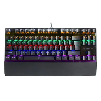 

87 Keys Extra-Thin Mechanical Keyboard Ultra Low Axis Mini Wired USB Gaming Keyboard Blue Switches for PC Laptop Computer