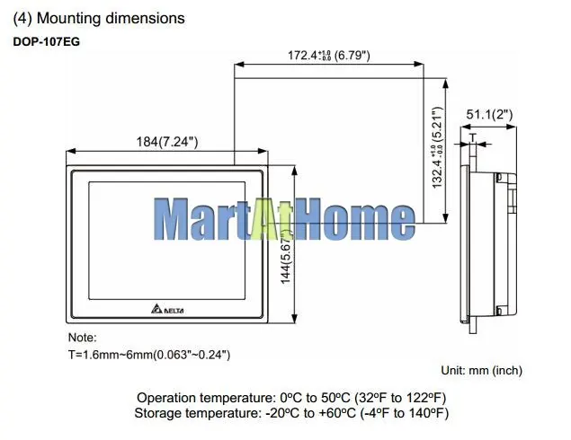Стандарт DELTA DOP-107EG 7 дюймов TFT сенсорная панель ЧМИ интерфейс человека 256 Мб USB 2 COM порта