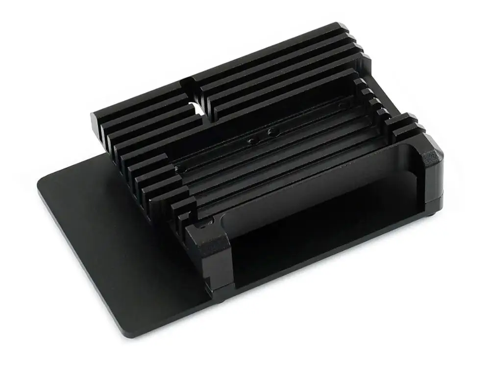 Without double fan Новинка, чехол из алюминиевого сплава для Raspberry Pi 4 B, модель черного цвета с двойными охлаждающими вентиляторами, защитный теплоотвод/таблетки и усилитель - Комплект: Without double fan