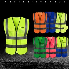 Высокая видимость светоотражающий жилет безопасности с карманами Спецодежда Безопасности рабочая одежда День Ночь raffic Предупреждение