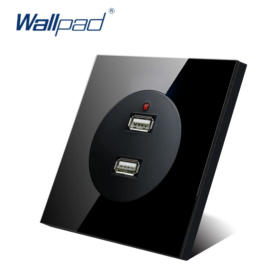 Настенное зарядное устройство с 2 USB разъемами, 5 В, мА, Новое поступление, настенная розетка со стеклянной панелью