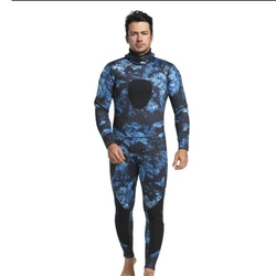 SWROW Camouflage Long Sleeve Fission Hooded 2 Pieces Of 3MM Neoprene Submersible Suit For Men Keep Warm Waterproof Diving Suit
