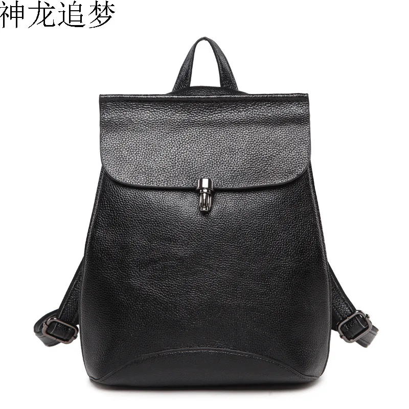

Genuine Leather backpack female purse new lock buckle backpack anti-theft backpack Ladies shoulder bag women's rucksack bag