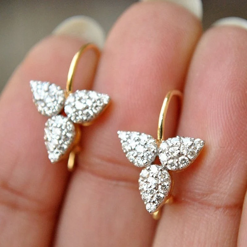 Huitan Partysu Style Exquisite Women Drop Earrings Silver Color/Gold Color Girl Party Elegant Earrings Versatile Fashion Jewelry