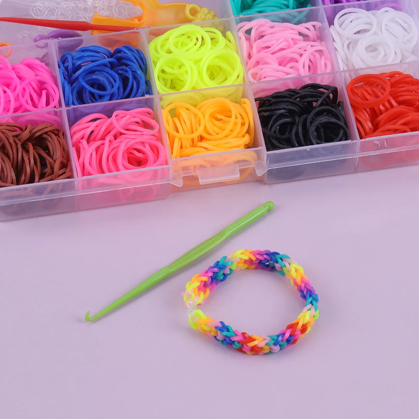 600PCS/Box Rubber Loom Bands Girl Gift For Children Elastic Band For Weaving Lacing Bracelet Toy DIY Bracelets Loom Toys 4 600PCS/Box Rubber Loom Bands Girl Gift For Children Elastic Band For Weaving Lacing Bracelet Toy DIY Bracelets Loom Toys 4