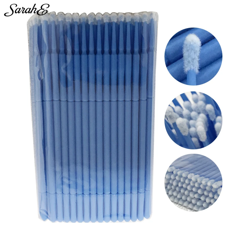 

SarahE 100PCS Disposable Colorful Cotton Swabs MicroBrush Eyelashes Extension Cleaning Swab Cosmetic Tool