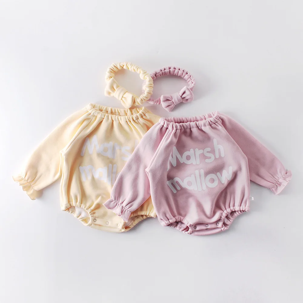 Koodykids/Коллекция года, боди для маленьких девочек, комбинезоны, зимние плюшевые теплые комбинезоны с повязкой на голову, модные мягкие зимние комбинезоны для малышей возрастом до 2 лет