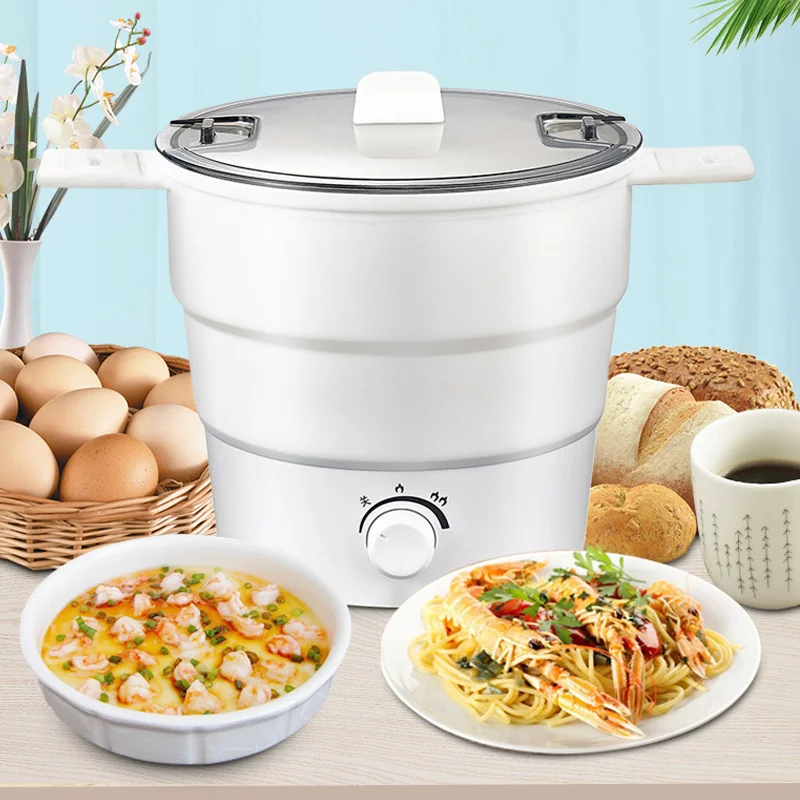 Foldable electric stove multifunctional mini cooker silica gel heated food container portable hot pot noodle soup | Бытовая техника