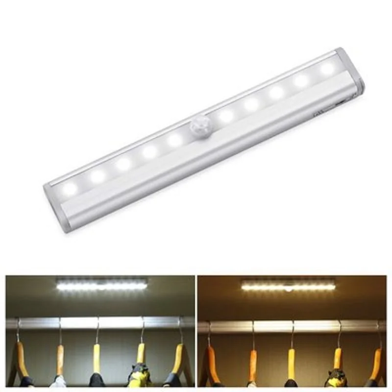 

6/10 LED Motion PIR Sensor Light Automatic Light Sensing Night Light For Clothing Store 3M Tape Wardrobe sensor light Lamp Drop