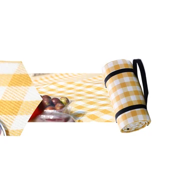 

Picnic Blanket with Straps Waterproof Outdoor Mat Foldable Plaid Blanket for Camping Hiking Grass Picnics Beaches RV