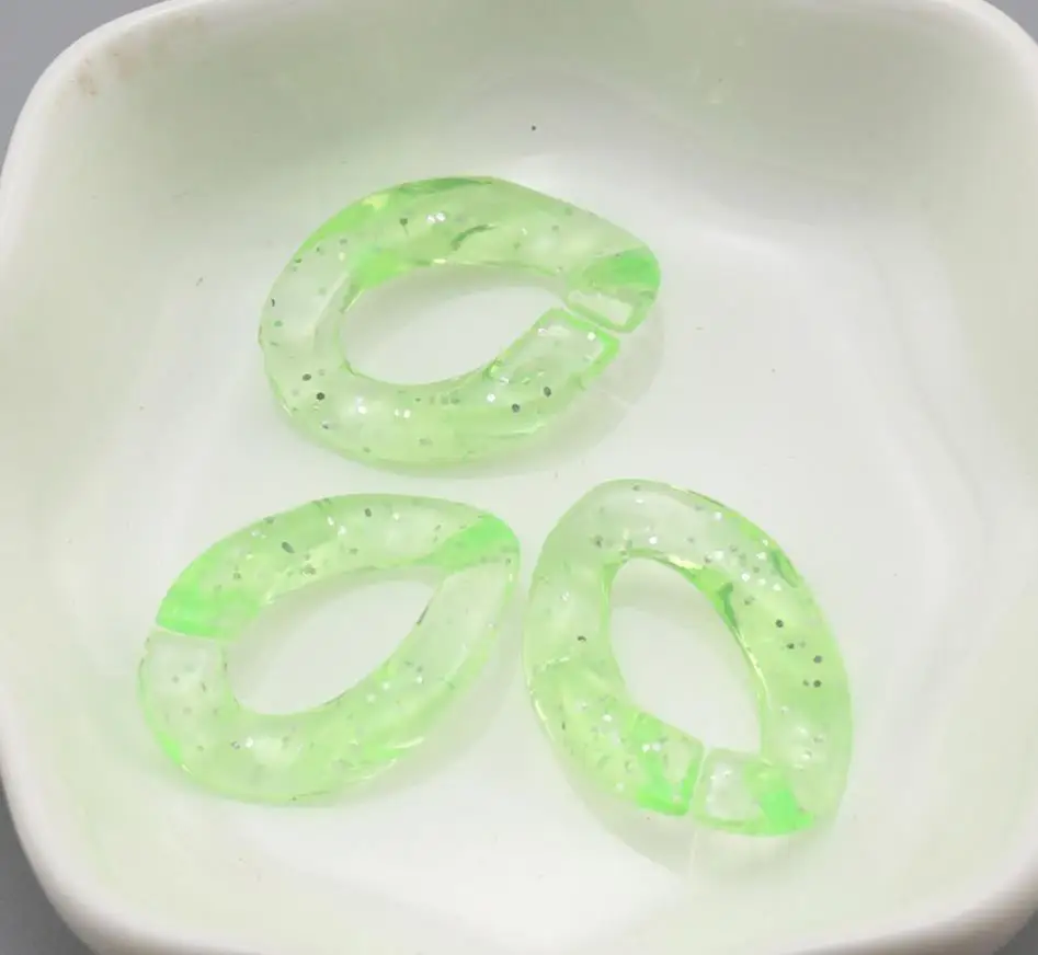 glitter Acrylic Chain transparent color Combination chain Links DIY Charm Accessories for Jewelry Making 17*23mm, wholesale