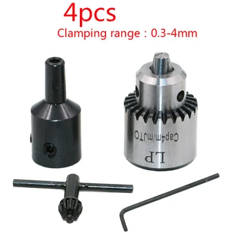 

4pcs 0.3-4mm Micro Electric Drill Chuck with 8mm Motor Shaft Power Tools Accessories