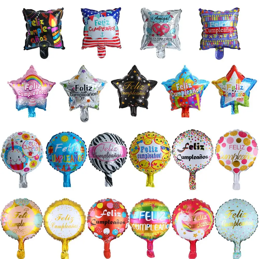 

10pcs 10inch Spanish Happy Birthday Love Foil Balloons Feliz Cumpleanos Te Quiero Air Baloes Event Party Decorations Air Golobs