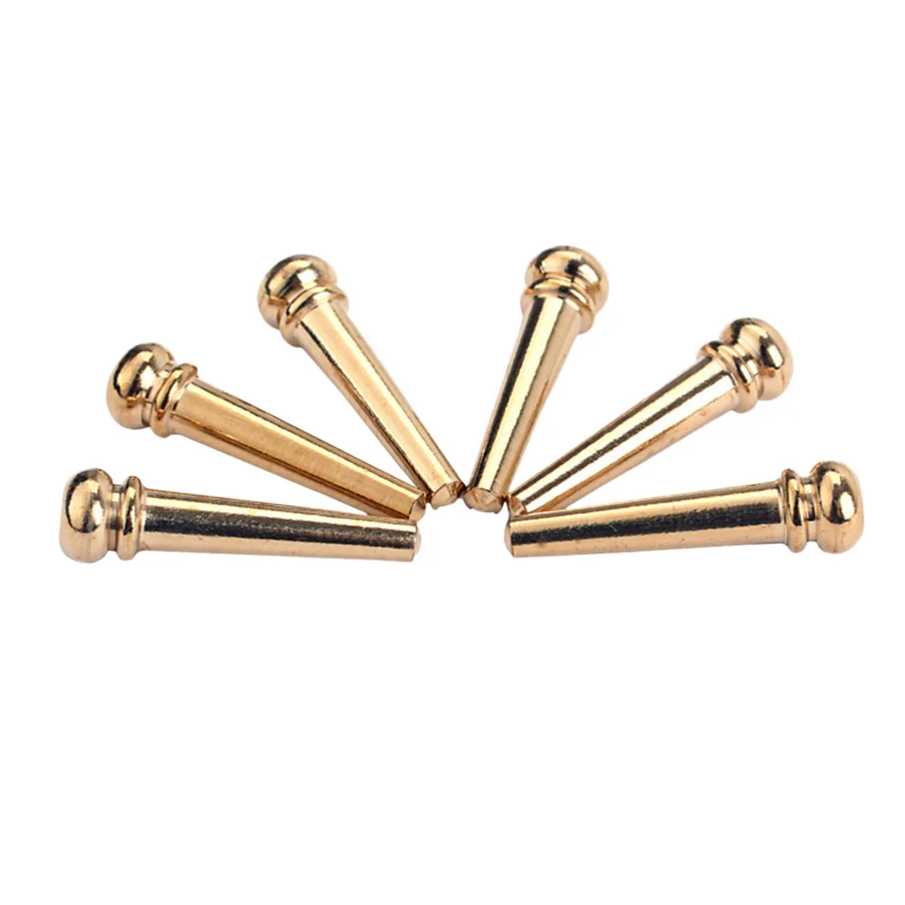 

6pcs Guitar Bridge Premium Copper Replacing Durable String Pegs for Instrument Parts Ukulele Accessory