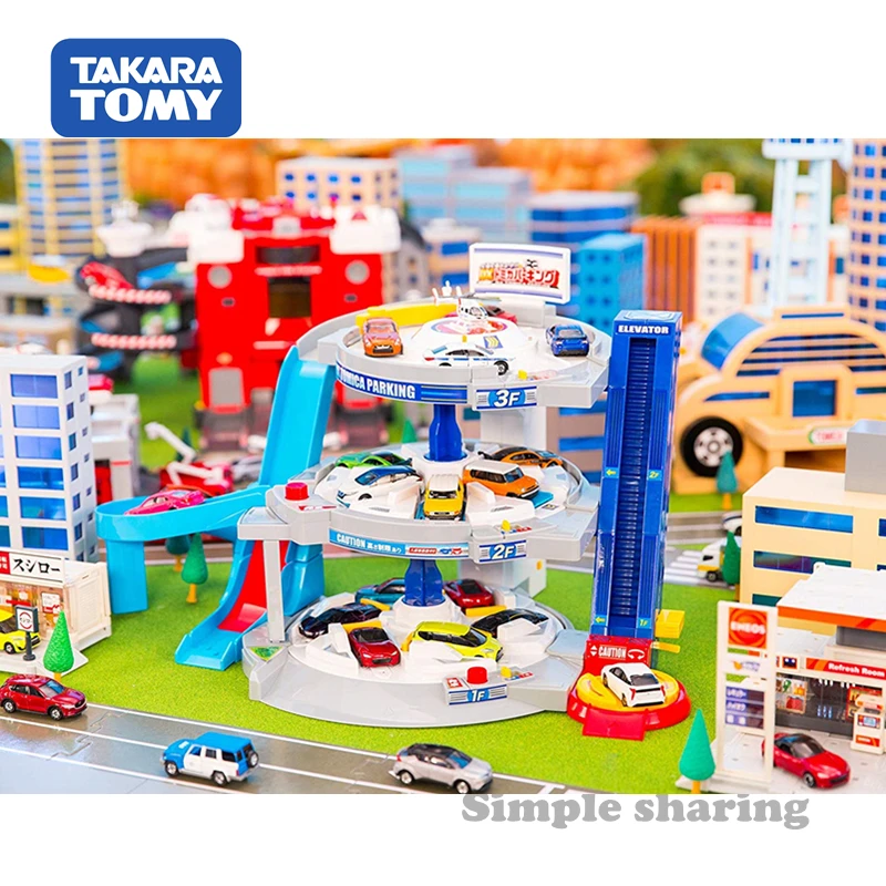 Takara Tomy Swirling Shot DX Tomica большой парковочный миниатюрный автомобиль с наклоном 3 этажи Развивающие игрушки для малышей
