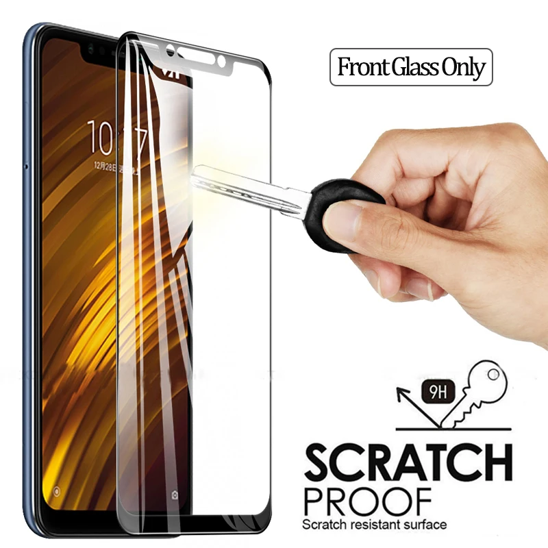 Front Glass Only glass xiaomi pocophone f1(Покофон Ф1) стекло 2-в-1 Камера стекло для линзы пленка xiaomi pocophone f1 Экран Защитная стекло xiaomi pocophone f1 защитное стекло xiaomi pocophone f1 стекло Покофон Ф1 - Цвет: Front Glass Only