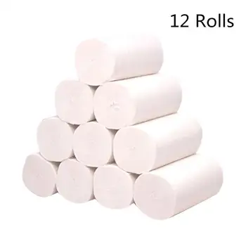 

12 Rolls Home Bath Paper Bath Toilet Roll Paper Toilet Paper White Soft Toilet Paper Toilet Roll Tissue Paper Towels Tissue