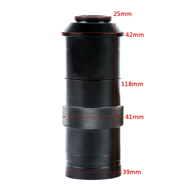 

100X Adjustable Zoom C mount Lens Glass Magnification Eyepiece 40mm 50mm For VGA HDMI USB Industry Video Microscope Camera