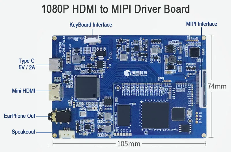 " 1200*1920 ips lcd модуль монитор, дисплей, панель TPF0702002N с Mini HDMI к MIPI плате
