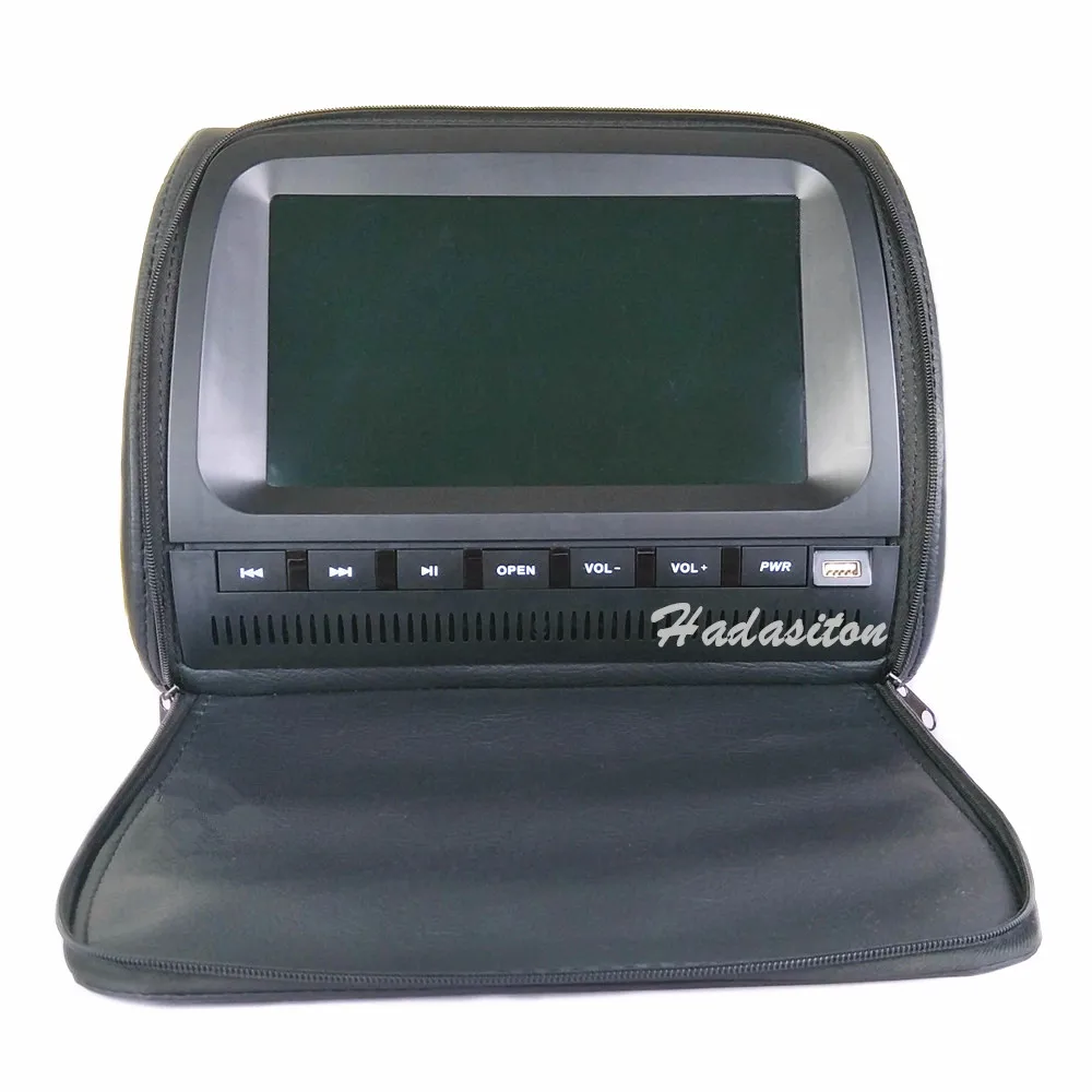 Универсальный " экран автомобиля DVD MP5 плеер подголовник монитор Подушка монитор поддерживает DVD формат/AV/USB/SD/FM/IR/динамик/беспроводная игра - Цвет: Черный