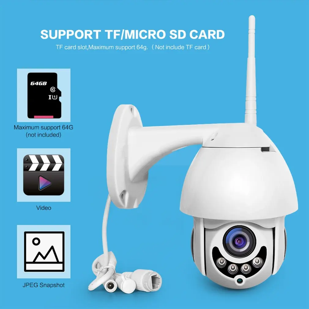 HD 1080P Wifi PTZ ip-камера наружная 2MP Беспроводная скорость безопасности купольная камера ИК 30 М камеры скрытого наблюдения Домашняя безопасность