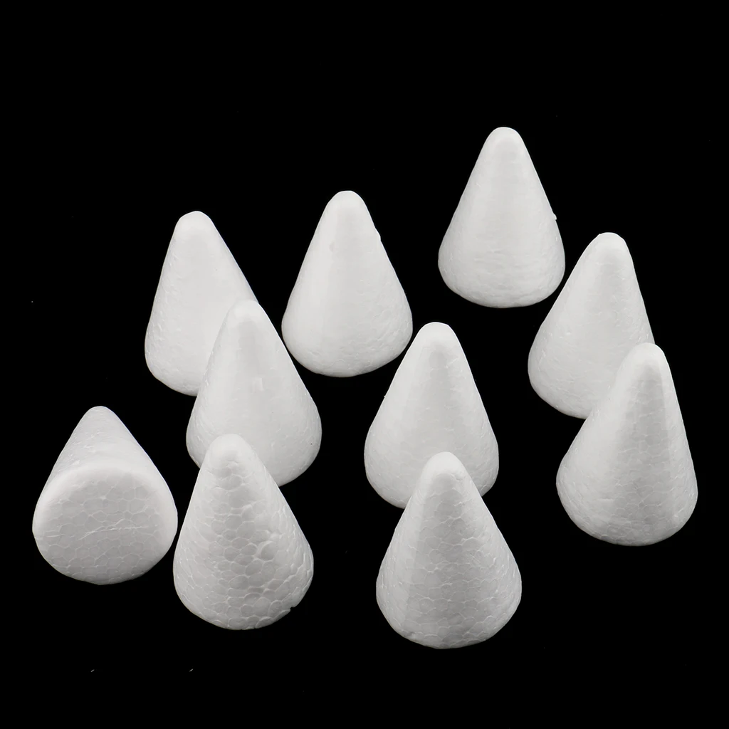 30PCS Blank Cone Shaped Styrofoam Polystyrene Foam For Arts Crafts Modelling