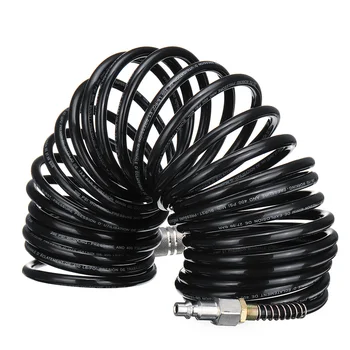 

1/4 Flexible Air Hose Practical Inflating PE Durable Extension Pipe Connect Pneumatic Compressor Adapter Quick Coupler Coil