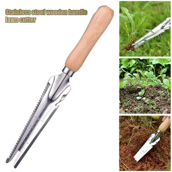 

Garden Weeding Shovel Stainless Steel Hand Cutter Wooden Handle Digging Transplanting Weeding Tools Dropshipping FAS