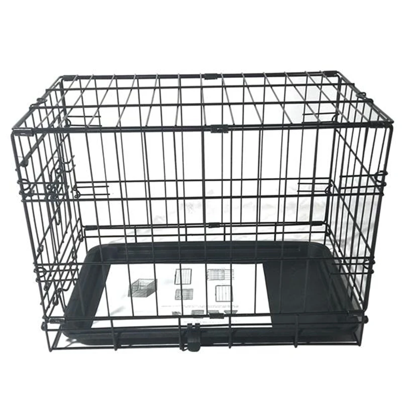 20 inch Pet Kennel Cat Rabbit Folding Steel Crate Animal Playpen Wire Metal Cage Black House Kitten Room
