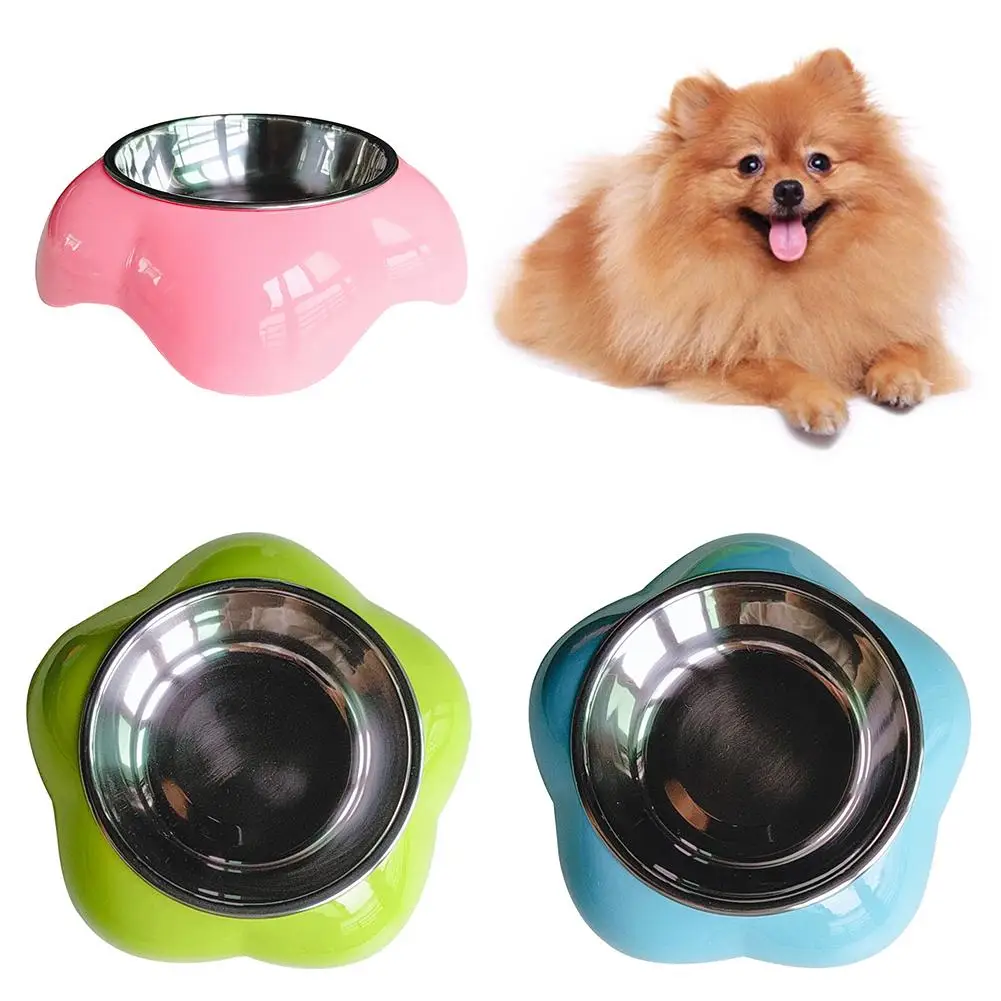 

Pet Dog Stainless Steel Feeding Bowl Anti Skid Food Water Dish Storage Container hot
