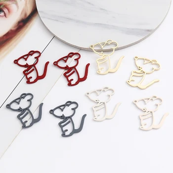 

New style 40pcs/lot animals cartoon mouse shape alloy spray paint floating locket charms diy jewelry earring/garment accessory