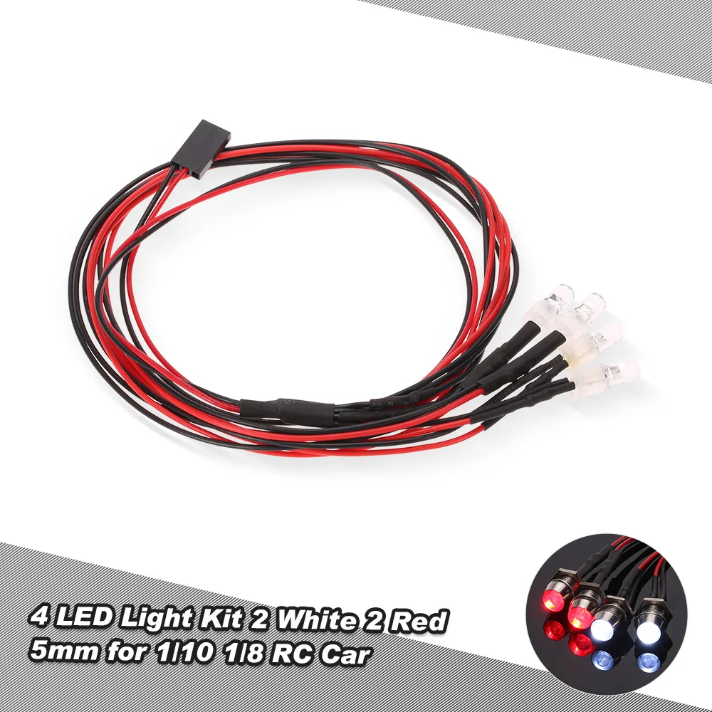 4 Светодиодный свет лампы Комплект для RC автомобиль 1/10 1/8 Traxxas HSP Redcat RC4WD Tamiya осевой