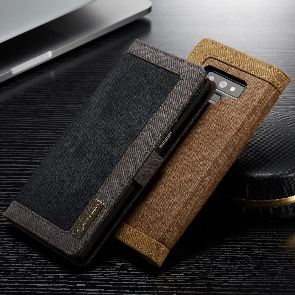 CaseMe деловой Джинсовый чехол-кошелек для Samsung Galaxy note 9 с откидной крышкой и