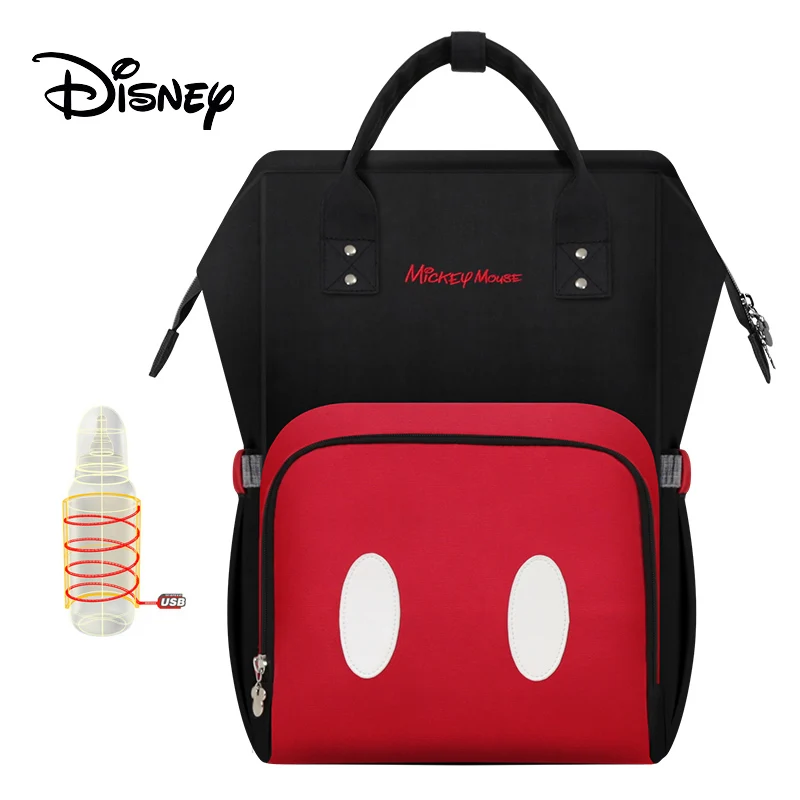 Сумка для подгузников disney, рюкзак, детские сумки для мамы, USB, для путешествий, влажный подгузник для мальчиков и девочек, органайзер для подгузников, Микки, Минни, USB коляска - Цвет: bb0021