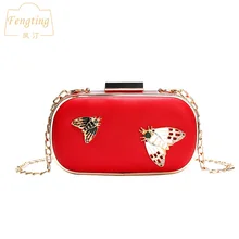 Модные женские вечерние сумки красного цвета, дневной клатч, женский белый свадебный кошелек, сумка-мессенджер на цепочке, сумка через плечо, сумочка FTB142