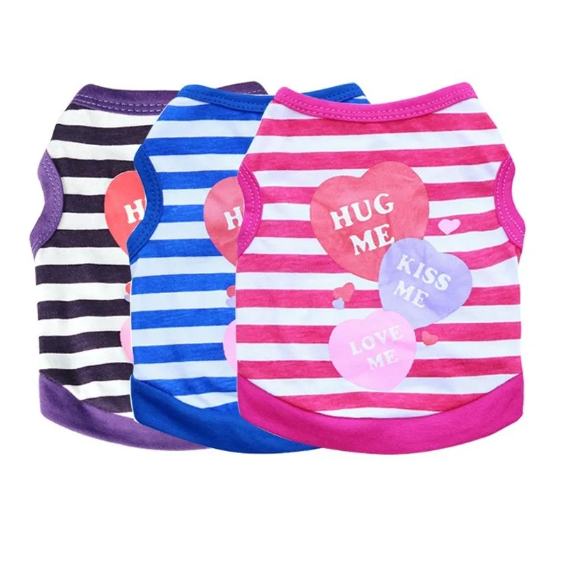 

HUG KISS LOVE Cotton Dog Vest Shirt Cartoon Pets Dogs Clothing for Small Medium Dogs Costume Soft Puppy Clothes Cat Pet Vests