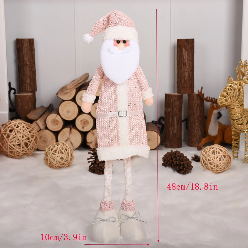 Pink Блестящие рождественские украшения с Санта-Клаусом, снеговиком, Regalos De Navidad, вечерние украшения - Цвет: Pink