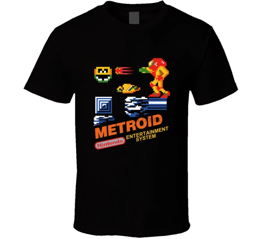 Metroid NES BOX Art видеоигра футболка Ретро винтажные геймеры подарок новый из США