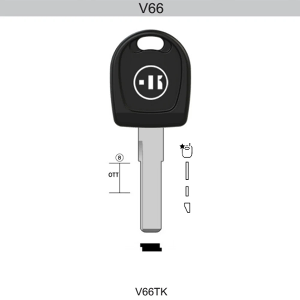 Original KEYLINE HU66 Key blade Key case for Volkswagen with slot Keyline V66TK HU66TE straight remote key case for VW
