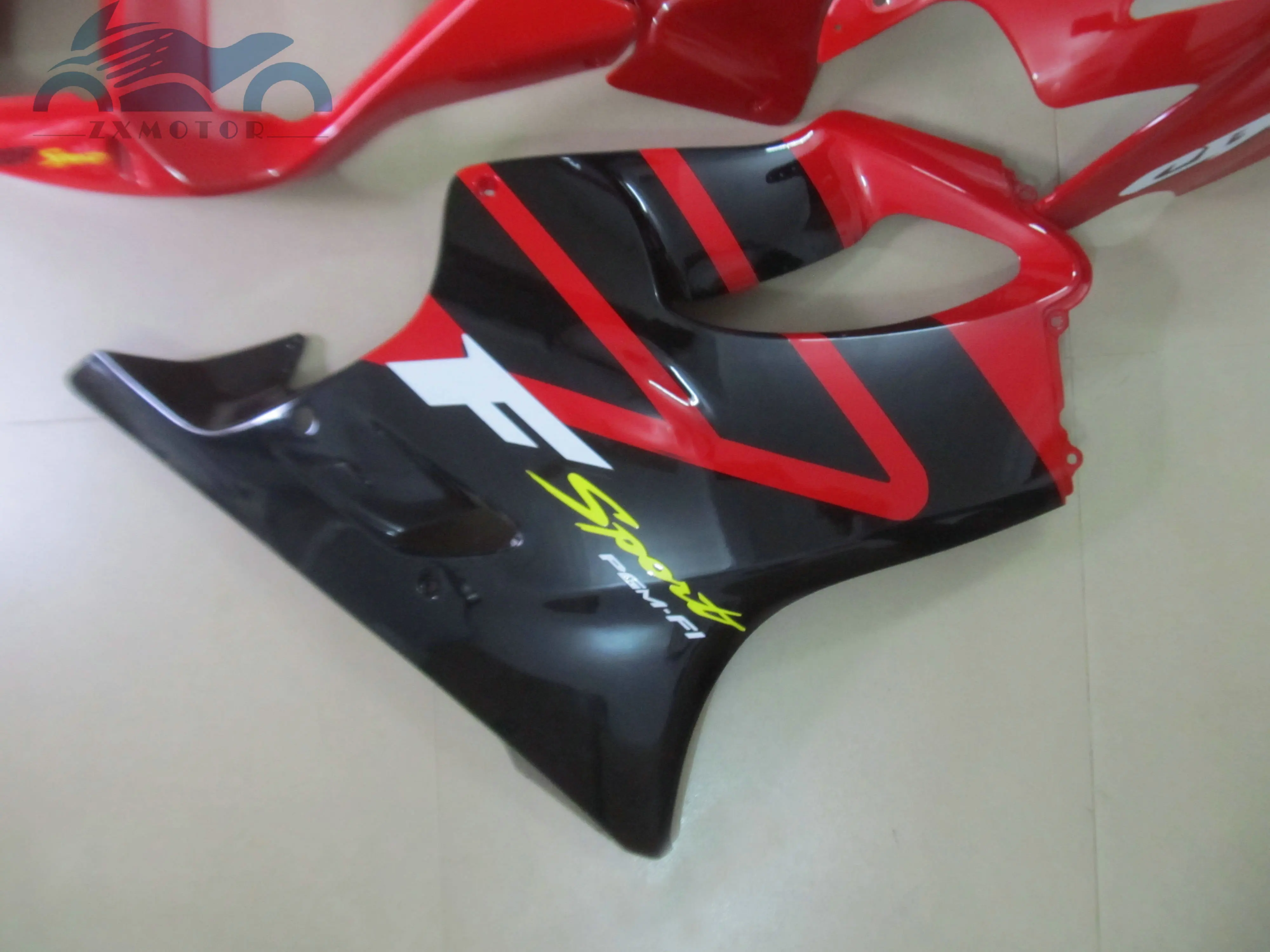 Пользовательские вы Инъекции обтекатель комплект Подходит для Honda CBR600F4i 2001 2002 2003 CBR 600F4i 01 02 03 Пластиковые обтекатели наборы красный черный HT05