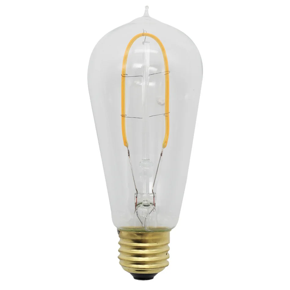 Американский стандарт ST58 наконечник тянет Эдисона лампочка тусклая u-образный светодиодный гибкая полоса Гибкая нить лампа 110 в E26 4 Вт