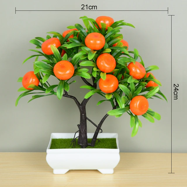 Artificial Plants Bonsai Small Tree Pot Fake Plant Flowers Potted Ornaments For Home Room Table Decoration Hotel Garden Decor T8