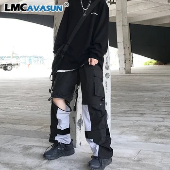 

LMCAVASUN Harajuku woman Men Black Joggers Pants Summer 2020 Mens Big Pockets Cargo Pants Male Streetwear Overalls Sweatpants