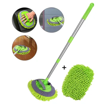

Car Wash Mop Mitt with Extendable Handle Chenille Microfiber Car Cleaning Kit Cleaning Tool with Replacement Head Cleaning Tool
